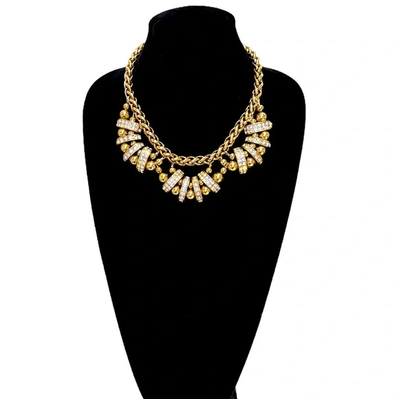 BANANA REPUBLIC | NWT | Sparkling Gold & Crystal Statement Necklace | $98 - Picture 3 of 7